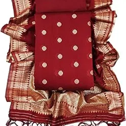 shantvan gallery Women's Semi Cotton Silk Unstitched Salwar Suit Dress Material With Dupatta || Suit (Top), Salwar (Bottom), Dupatta-picture-23