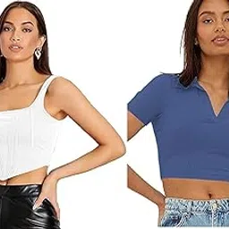 health fit india Women's Solid Slim Fit Crop Tops (HFI+PRNTX WHT+T-SHRT+CRP+TP+BLU+32_White & Blue-picture-39