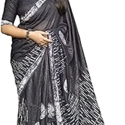 pandadi saree Women's Chanderi Batik Hand Block Printed Saree With Unstitched Blouse Piece-picture-36