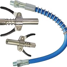 Inditrust 2pc Double handle Grease Gun Coupler with 1pc 30cm Hose 10000 PSI compatible with All Grease Guns 1/8"-picture-24