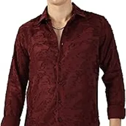 Thomas Scott Men's | Solid | Textured Fabric | Full Sleeve | Slim Fit | Polyester-Blend | Cutaway | Casual Shirt-picture-48