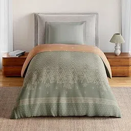 Spaces Minimal Moons 144 TC 100% Cotton Ornate Print Single Winter Quilts | Ultra Soft, Warm & Lightweight Percale Weave 150x218Cm - Light Grey-picture-31