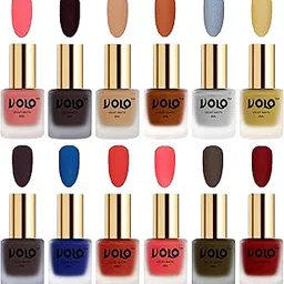 Volo Velvet Dull Matte Bold Colors Nail Polish Combo in Wholesale Rate(Dark Peach, Dark Wine, Skin Nude, Metallic Coral, Metallic Silver, Metallic Golden, Dark Coffee 96 ml) Pack of 12-picture-34