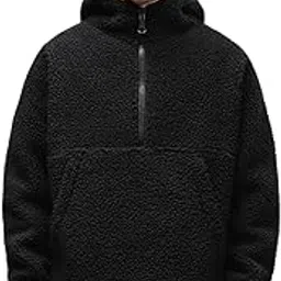 be savage Half Zip Sherpa Jacket Hoodie for Men Winter Jacket for Men Woolen Jacket-picture-30
