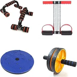 Sixteen Tummy Trimmer and Ab Wheel Roller, Pushup Bar with Tummy Twister Abs Exerciser Combo Gym Kit for men and Women Home Workout (Multicolor)-picture-45