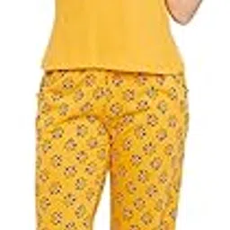 clovia Women's Cotton Printed T-Shirt & Pyjama Set-picture-20