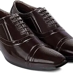 bxxy Men's Height Increasing Lace-up British Semi Brogue Oxford Shoes-picture-23