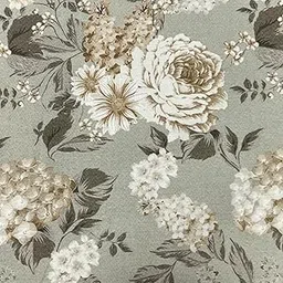 Digitally Printed Chenille Material Floral Design Fabric for Upholstery, Sofa, Window Treatments, Craft, Width 54 inches - Fabric by The Meter (Sage Beige)-picture-23