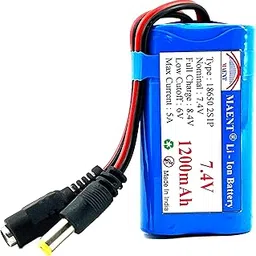MAENT® 7.4V 18650 Lithium ion Rechargeable Battery 2S1P with JST PH2.54 DC Plug Balance 8.4V for Electronics Toys Lighting Equipment DIY Robotics GPS MP4 Tablet Project Work (DC Male Female, 1200 mah)-image-20