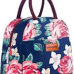 VR PRIME Lunch Tiffin Bag for Office Women | Tiffin Insulated Handbag for for Lunch Box | School, Office, Outdoor (Navy Rose)-picture-37