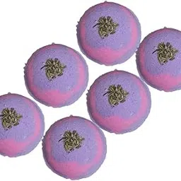 Handmade Lavender Bath Bombs Set | Lavender Essential Oil and Epsom Salt Bath Bombs | Natural Cleansing Bath Bombs | Men and Women for all Ages (60 Gm Each, Pack of 6)-picture-14