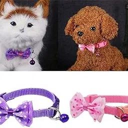 KittuPet Nylon 2PCS Breakaway Bowtie Cat Collar -Cat Collar with Bell Kitten Collars with Bell Charm, Solid & Safe,Mixed Colors, 33 cm, multicolor, small-picture-58