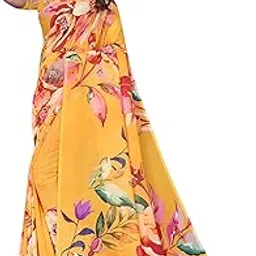 Pemal Designer Trendy Georgette Floral Digital Print Saree With Running Blouse Piece-picture-14
