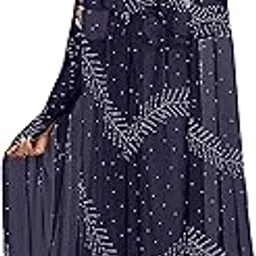 kemza Elegant Chiffon Dupatta with Stone Work & Lace Border image 1