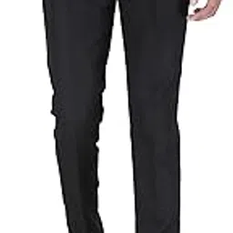 playerz Black Slim Fit Formal Trouser for Men (Black)-picture-27