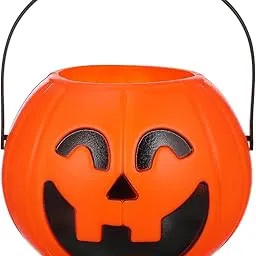 Halloween Candy Bucket - Cute Trick or Treat Pumpkin Decorations for Kids 1pc image 1