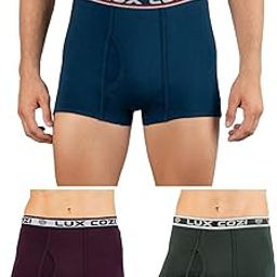 lux cozi Mens 100% Cotton Solid Mini Trunk | Mini Trunk Underwear for Men | Color and Print May Vary |Mini Trunk for Men Pack of 3-picture-3