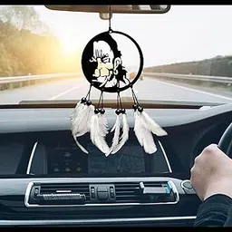DIKSHA CREATION Lord Hanumanji Dream Catcher Car Hanging Emblem Wall Hanging Feather Acrylic Dreamcatcher for Positive Vibe, Gift, Home-image-78