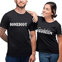 SXV Somebody Couple Style Pure Cotton T-Shirt - The Perfect Choice for Valentine's Day and Special Occasions, Comfortable Short Sleeved Round Neck T-Shirt-image-64