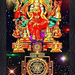 Bisrat Creations Lalitha Devi for Pooja Tripura Sundari Mata Wall Painting Framed Home Decor (10/13.5 inch)-picture-13