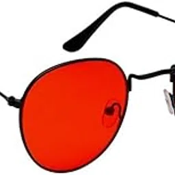leeway Men Oval Shape Sunglasses, LW337, Red Lenses, Black Frame, Pack of 1-picture-55