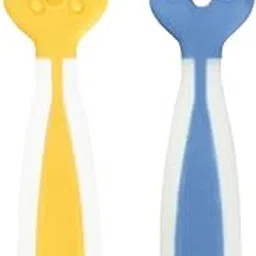 Hopop Baby Led Weaning Spoon | First Stage Feeding Spoon | Baby Spoon | Dual-Sided BPA Free Silicone Self Feeding Baby Spoon | Training Spoon Set | Gum Friendly| 4M+| Pack of 2 | Yellow & Blue-image-58
