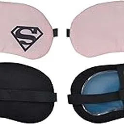 Samtrish Printed Cotton Sleep Eye Mask For Side Sleeper Men Women, Zero Eye Pressure Sleeping Mask (super men pink mask)(1 pair Free Ear Plugs). | Pack of 2-picture-21