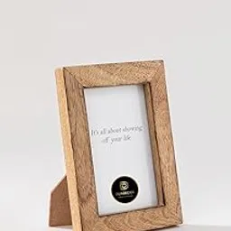 Duadecor Wooden photo frame for Wall Mount and tabletop. Solid Mango Wood Picture Frame for Home Decor Office Desk, Family Kids Collage Single Picture Frame (6 x 4 Natural)-image-39