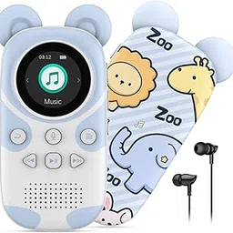 RUIZU 16 GB MP3 Player Children's Bluetooth 5.0 with Headphones Speaker Supports FM Radio, Alarm Clock, One Button Recording, Stopwatch Function (Zoo US)-image-62