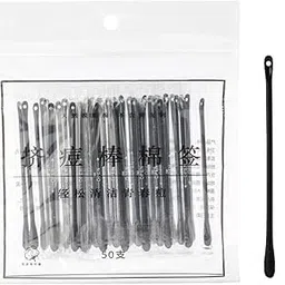 CALANDIS™ Double Tipped Cotton Swabs Beauty Cleaning Cotton Sticks for SPA Trips Salon black 50pcs | Cotton Swabs | Skin Care-picture-12