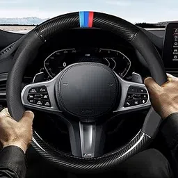 Juflix Car Steering Wheel Cover Sticker Real Carbon Fiber Steering Wheel Center Frame Decorative Sticker Trim for BMW Carbon Fiber Steering Wheel Cover Steering Wheel Cover M Sport Steering Wheel-image-73