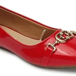 elle Women Elegant Patent Ballet Flats with Gold Accent-picture-51