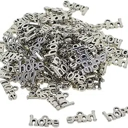 100x Hope Shaped Pendants for Jewelry Making Bracelets Findings Crafts-image-3