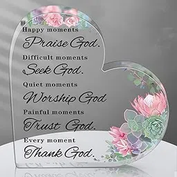 Yulejo Christian Bible Verses Acrylic Decor Christmas Christian Gift for Woman Prayers Religious Gift Inspirational Gift Scripture Motivational Gift for Room Home Office Table Centerpiece-picture-31