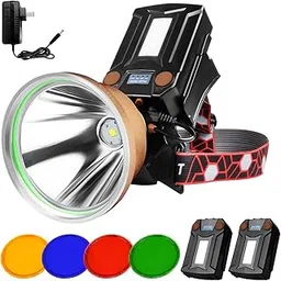 PINSAI Coon Hunting Lights,High Power LED Headlamp,Super Bright Rechargeable Headlight,Waterproof Outdoor Spotlight Flashlight,Portable Green red Head lamp for Fishing Camping-picture-22