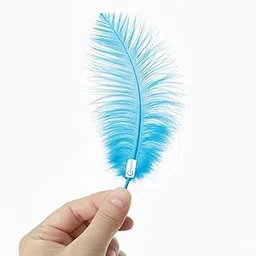 Chayanvi Brand Artificial Feathers – 100 Pcs | Height - 4 inch | Soft Decorative Craft Feathers for DIY, Home Decor, Costumes & Art Projects - Sky Blue-picture-23