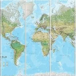 WallDesign World Map Wall Art Vinyl Painting - (48.5 in Width x 30 in Height)-image-5