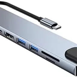 Type-C to HDTV 8 in 1 RJ45+TF/SD+HDTV+USB3.0 2+Type-C+PD HUB-image-65