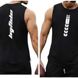 Round Neck Big Armhole Gym Stringer Vest for Men(Gym_vest9)-picture-54