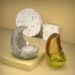 Moon Cradle Candle Holder Mould Concrete Candle jar Mold Moon Silicone Mold Plaster Mold Resin Mold Cement Mold Concrete Mold, White-picture-26