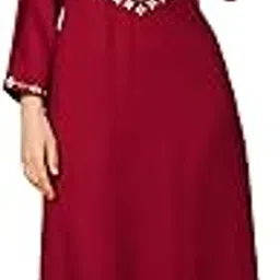 sanaa Women's Full Length Elegant Embroidered Rayon Nighty with Pockets-picture-38