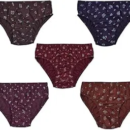 soshre Women's Flower Printed Cotton Blend Hipster Panty || Super Comfortable and Stretchable Soft Skin Friendly Underwear || Women Cotton Mid Size Hipsters || Panties Combo-Multicolor (Pack of 5)-picture-15