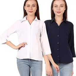 Trendy Formal Women and Girls Shirt S Size Pack of 2-image-70