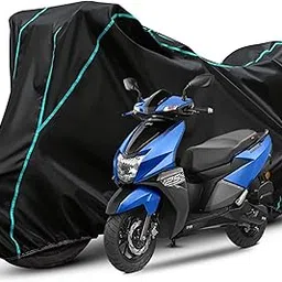 AUTOTEN-Bike Body Cover TVS Ntorq 125 Full Body Cover with Waterproof, Dust Proof, UV Rays Protective, Triple Stitching & Lightweight Two Wheeler Covers - (Black with Waterproof Aqua Piping)-picture-11