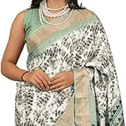 mirchi fashion Women's Cotton Silk Abstract Printed Saree with Blouse Piece-picture-24