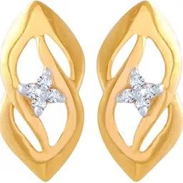 p.c. chandra jewellers 14k (585) Yellow Gold and American Diamond Stud Earrings for Women-picture-14