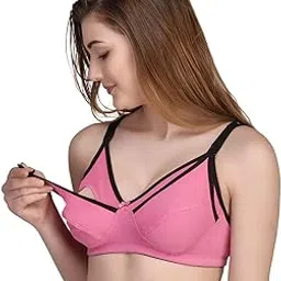 Stylist Cotton Blend Casual Full Coverage Non-Padded Wire Free Solid Maternity/Nursing Bra for Women (Pink, 40B) (Pack of 1)-picture-33