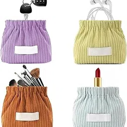 Elastic Mini Makeup Pouch Bag Coin Purse, Soft Elastic Storage Pouch for Girls, Travel Lipstick Makeup Pouches for Women, Easy Squeeze Open Jewelry Storage Organizer (Multicolor) (4)-picture-55