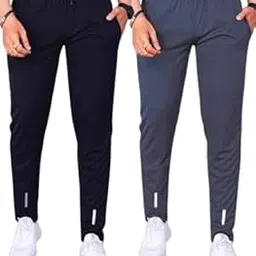 Stylish Solid Men Comfortable Solid Trackpants(Pack of 2) image 1