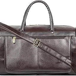 the clownfish Milo 38 litres Unisex Faux Leather Travel Duffle Bag Weekender Bag (Chocolate)-picture-46